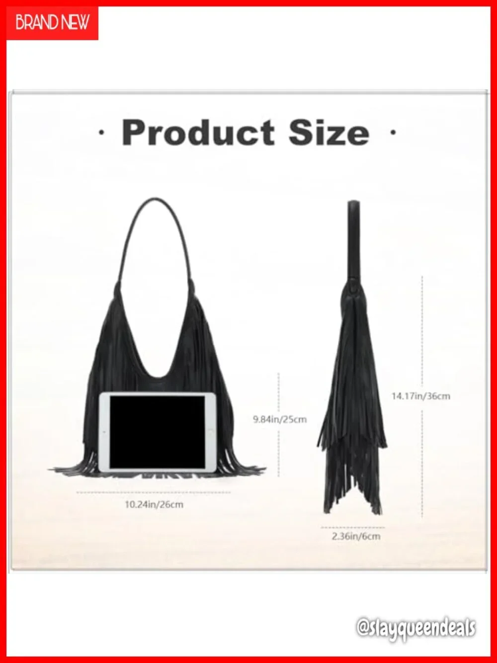 Faux Leather Fringe Hobo Purse Vintage Western Tassel Shoulder Bag